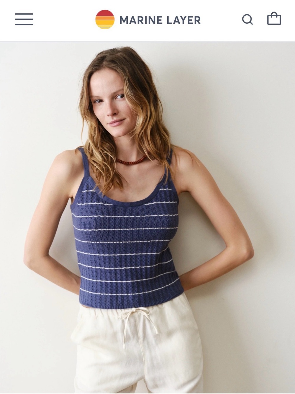 NWT: TANK ONLY: Marine Layer Eva Pointelle tank (see other listing to buy set)